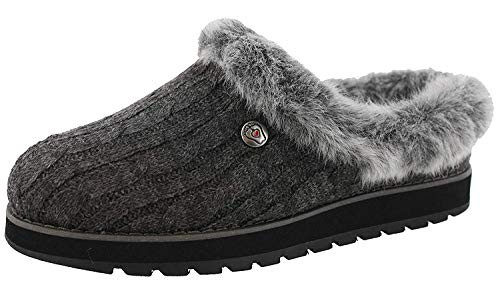 BOBS from Skechers Women_s Keepsakes Ice Angel Slipper  Charcoal  8.5 M US