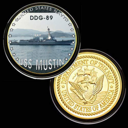 U.S. United States Navy - USS Mustin DDG-89 - Gold Plated Challenge Coin