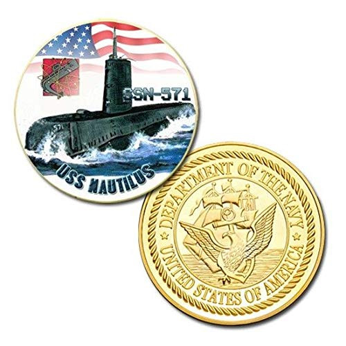U.S. United States Navy - USS Nautilus SSN-571 - Submarine - Gold Plated Challenge Coin