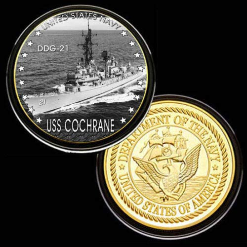 U.S. United States Navy - USS Cochrane DDG-21 - Gold Plated Challenge Coin