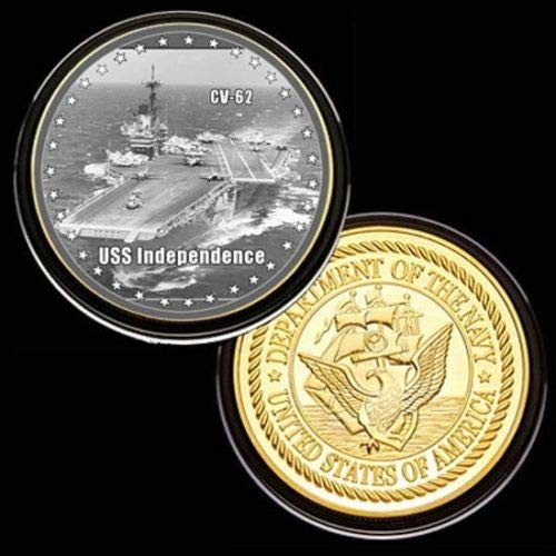 U.S. United States Navy - USS Independence CV-62 - Gold Plated Challenge Coin