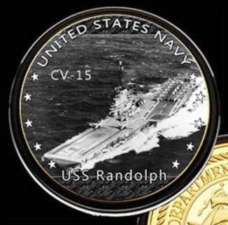 U.S. United States Navy - USS Randolph CV-15 - Gold Plated Challenge Coin