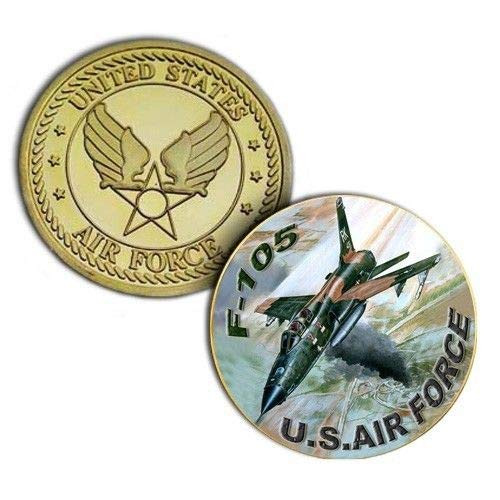 U.S. United States Air Force USAF - F-105 - Gold Plated Challenge Coin U.S. United States Air Force USAF - F-105 - Gold Plated Challenge Coin