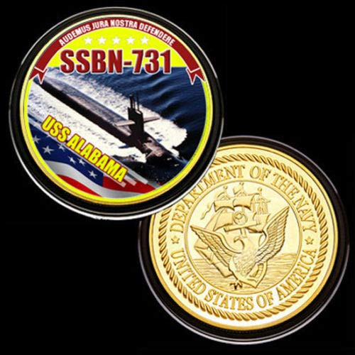 U.S. United States Navy - USS Alabama SSBN-731 - Gold Plated Challenge Coin
