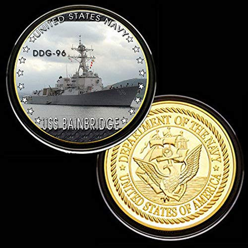 U.S. United States Navy - USS Bainbridge DDG-96 - Gold Plated Challenge Coin