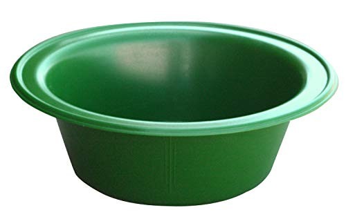 Little Giant Plastic Feed Pan-Black- Heavy Duty Mountable Livestock Feeding Bucket -10 Quart- -Item No. FP10GREEN-