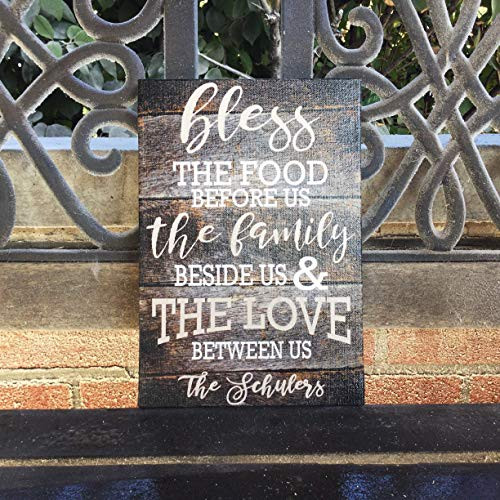 Mother_s Day Gift Idea  Family Blessings Canvas  Bless The Food Before Us  The Family Beside Us And The Love Between Us  Free Personalization  Kitchen Dining Room Decor  Great Housewarming Gift
