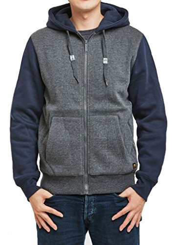 Knocker Men_s Two Tone Full Zip Hoodie Jacket with Pockets-CGR NV-Medium