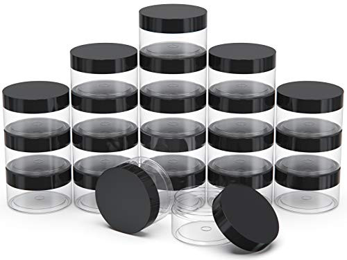 4oz Container with Lids 50 Pack Clear Plastic Round Storage Jars Wide-Mouth Plastic Containers Jars with Lids for Storage Liquid and Solid Products