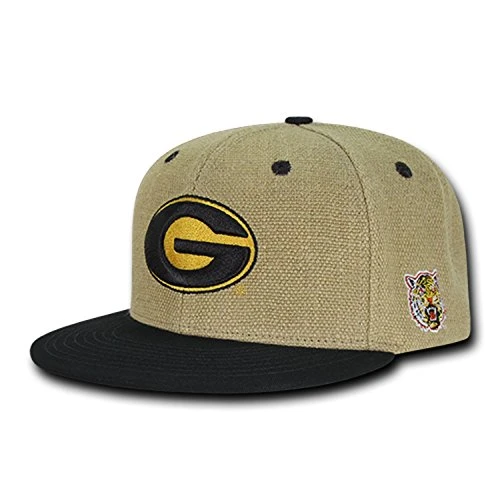 University of Grambling State Gram Tigers Structured Flat Bill Jute Baseball Ball Cap Hat