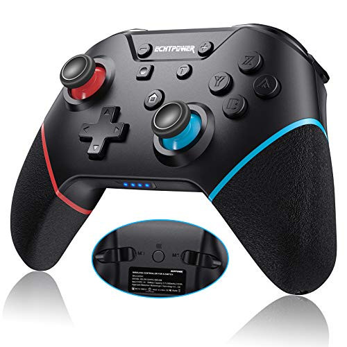 Switch Pro Controller with 4 Additional Buttons-Support Programming Function  Up to 20H Battery Life  Adjustable Turbo  4 Level Vibration Feedback  ECHTPower Wireless Controller for Switch Switch Lite
