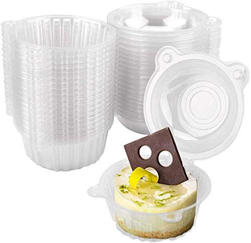Cupcake Containers Plastic Disposable - Plastic Individual Cupcake Holders Single Clear Cupcake Case Boxes Stackable Muffin Pods High Dome with Lids for Parties Cake Muffin Fruit -400Pcs-