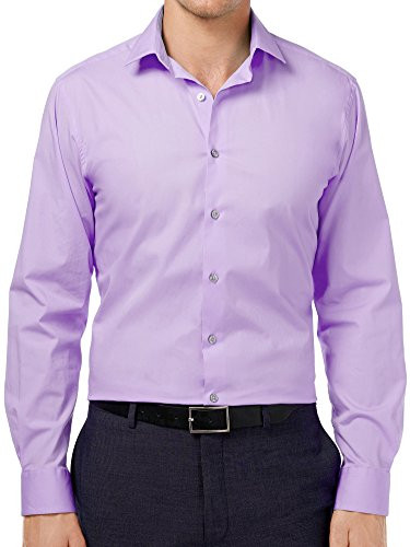 Alfani Mens Spectrum Slim Fit Button-Down Dress Shirt Purple XL