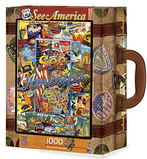 MasterPieces See America 1000 Piece Suitcase Jigsaw Puzzle MasterPieces See America 1000 Piece Suitcase Jigsaw Puzzle
