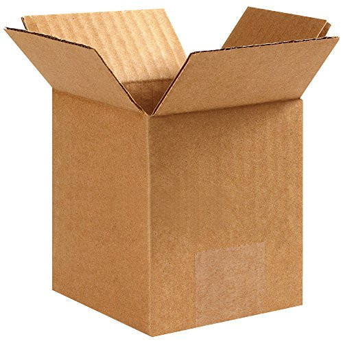 Ship Now Supply SN446 Corrugated Boxes  4inch L x 4inch W x 6inch H  Kraft -Pack of 25-