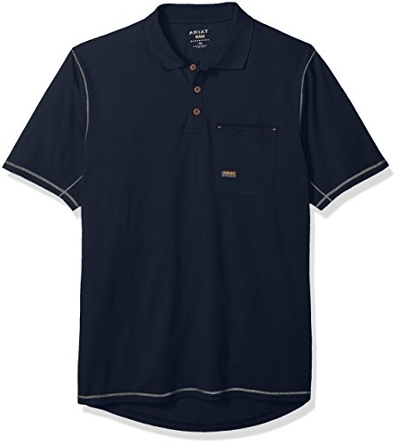Ariat Men_s Rebar Polo Shirt  Navy  Med