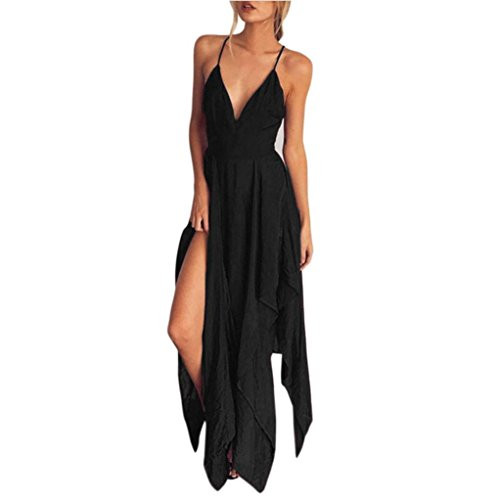 Women_s Sling Long Dress Balakie Summer Women Boho Evening Party Cocktail Casual Beach Dresses Sundress -XL Black- Women_s Sling Long Dress Balakie Summer Women Boho Evening Party Cocktail Casual Beach Dresses Sundress -XL Black-