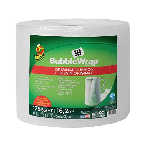 Duck Brand Bubble Wrap Roll  Original Bubble Cushioning  12inch  x 175_  Perforated Every 12inch  -1053440-  Clear