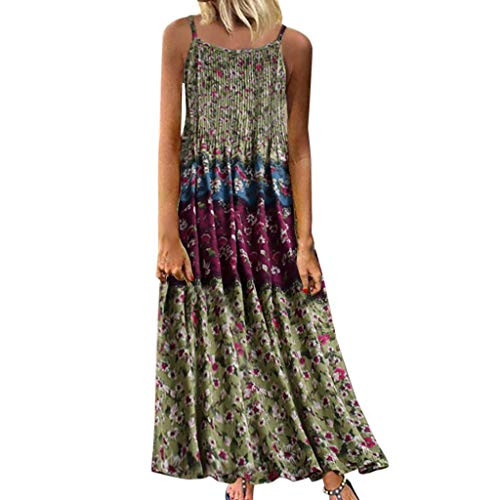 Aniywn Women Vintage Floral Print Maxi Dress Bohemian Spaghetti Straps Plus Size Dress Sleeveless Dresses Green Aniywn Women Vintage Floral Print Maxi Dress Bohemian Spaghetti Straps Plus Size Dress Sleeveless Dresses Green
