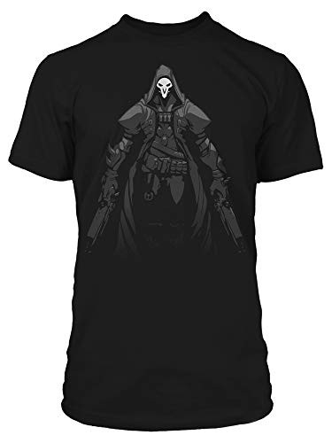 JINX Overwatch Death Walks Among You -Reaper- Men_s Gamer Tee Shirt  Black  Medium
