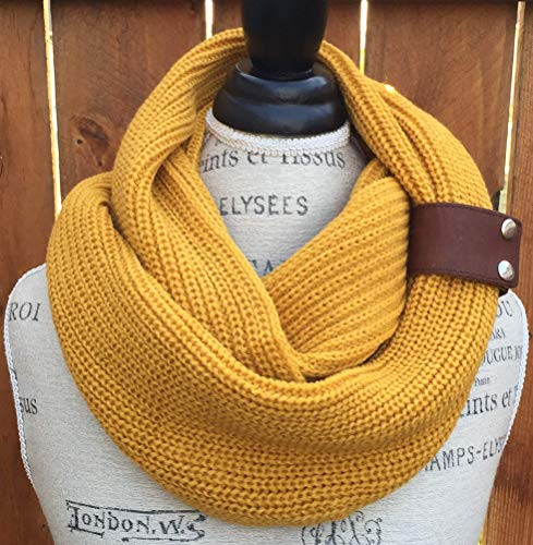 Mustard Infinity Knit Scarf By Uptown Girl Co