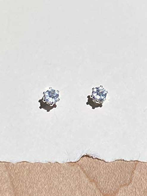 Tiny 4mm Faceted Clear Quartz Crystal Gemstones and Sterling Silver Post Earrings Tiny 4mm Faceted Clear Quartz Crystal Gemstones and Sterling Silver Post Earrings