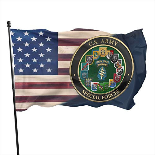PINGqi US Army Special Forces S F Patch with S F Groups Banner Breeze Flag Outdoor Flags Home Flag Garden Flag 3_ X 5_ Ft