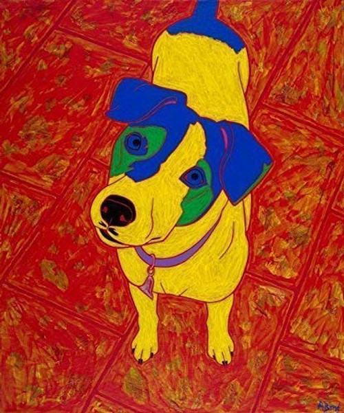 Jack Russell Terrier Art - Fiesty JRT - Dog Pop Art MATTED Print by Angela Bond