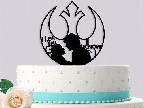 Han and Leia I Love You I Know Rebel Alliance Anniversary Wedding Cake Topper