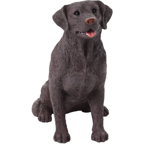 Sandicast Mid Size Chocolate Labrador Retriever Sculpture, Sitting