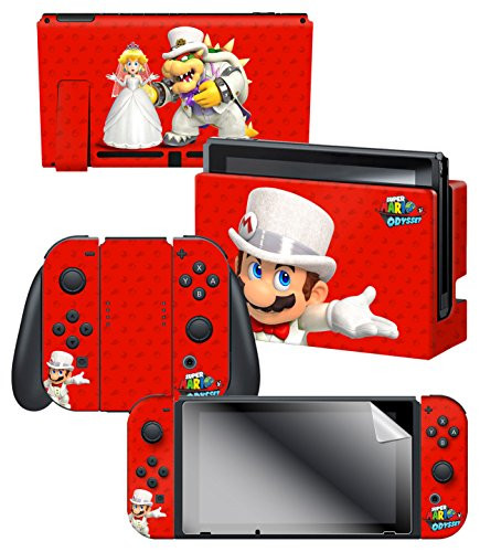Controller Gear Nintendo Switch Skin & Screen Protector Set, Officially Licensed By Nintendo - Super Mario Odyssey "Wedding" - Nintendo Switch