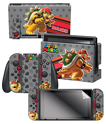 Controller Gear Nintendo Switch Skin & Screen Protector Set, Officially Licensed By Nintendo - Super Mario Evergreen "Bowser" - Nintendo Switch