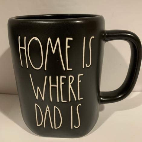 Rae Dunn HOME IS WHERE DAD IS Mug Coffee cup - Father_s Day gift allside black ceramic