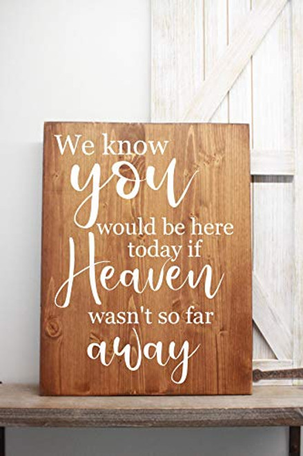 We know you would be here today if heaven wasnt so far away Rustic wedding sign wood wedding sign We know you would be here today if heaven wasnt so far away Rustic wedding sign wood wedding sign
