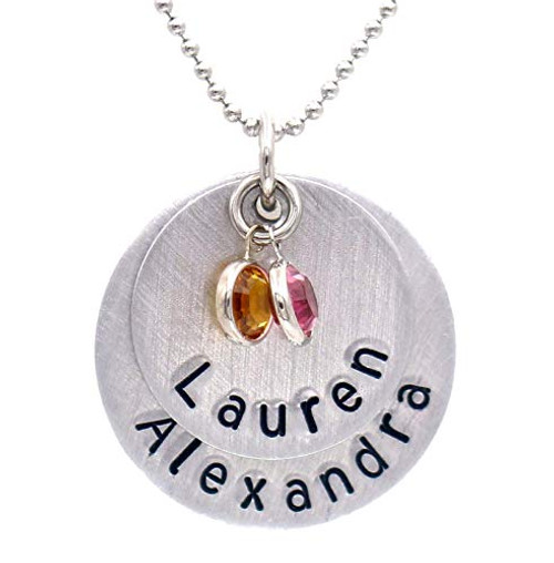 Personalized Mothers Birthstone Necklace  Personalized Name Necklace Gift for Mom  Mothers Jewelry