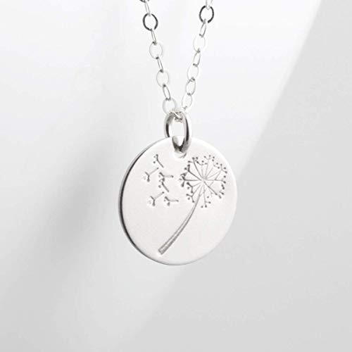 Dandelion Flower Wish Necklace Sterling Silver Pendant 16 Inch Dandelion Flower Wish Necklace Sterling Silver Pendant 16 Inch