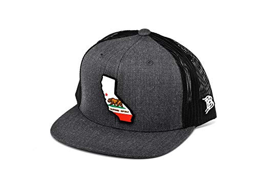 Branded Bills _The 31 Rogue_ California PVC Patch Hat Flat Trucker - One Size Fits All -Charcoal Black-