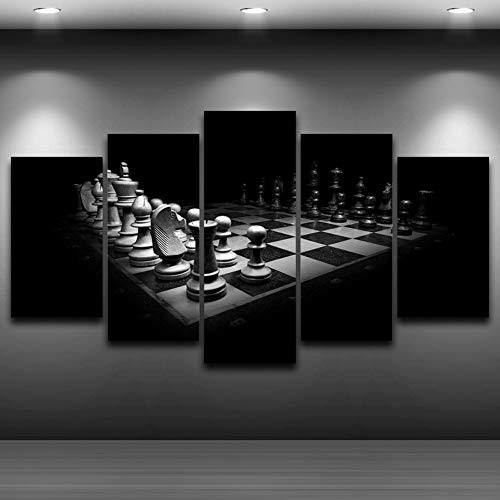 SLFWCLH 5 canvas paintings Modern Painting On Canvas 5 Panel Chess Modular HD Printed Picture Wall Artwork Home Decoration Posters Living Room