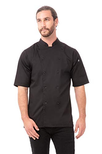 Chef Works Men_s Avignon Bistro Coat  Black  X-Large