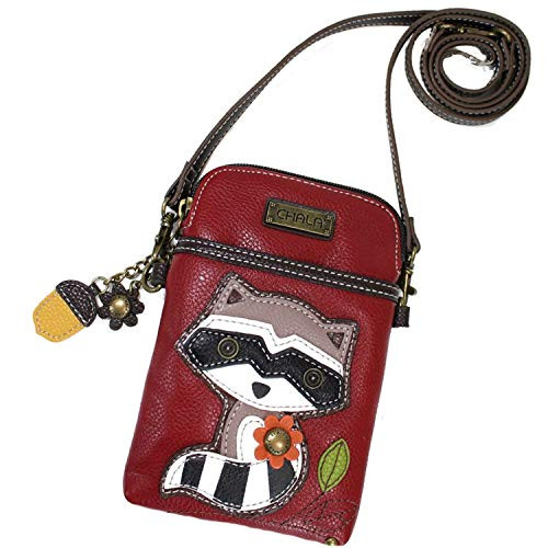 Chala Raccoon Cellphone Crossbody Handbag - Convertible Strap Wildlife Chala Group Handbag
