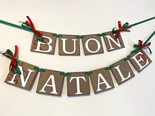 Buon Natale Banner- Red White and Green Italian Christmas Garland - Rustic Inspired Italian Christmas Decorations- Christmas Banners Buon Natale Banner- Red White and Green Italian Christmas Garland - Rustic Inspired Italian Christmas Decorations- Christmas Banners