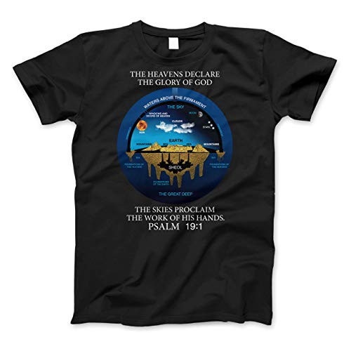 Flat Earth Shirt Ancient Hebrew Cosmology Conception of The Universe T-Shirt -Black  L-