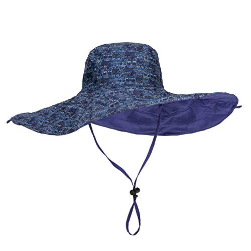 Laurel Burch Indigo Cats Print Reversible Sun Hat