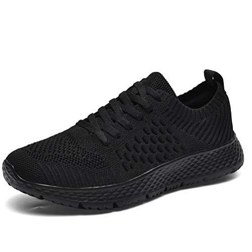 konhill Women_s Athletic Walking Shoes - Comfortable Casual Mesh Gym Tennis Sneakers 8.5 US Black Label 39