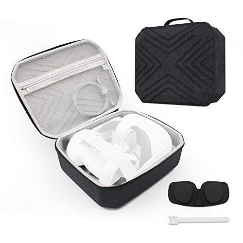 xiaolang Hard EVA Carrying Case for Oculus Quest 2  and  Quest VR Gaming Headset with Mesh Pocket  Shockproof Carrying Case Compatible for Oculus Quest 2 VR Headset