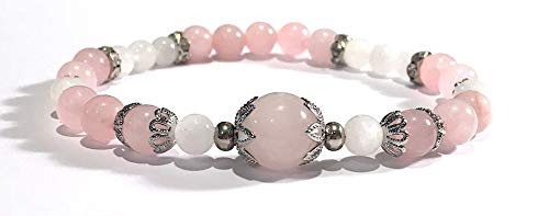 Small Handmade Rose Quartz and Moonstone Healing Bracelet 6 Inches Small Handmade Rose Quartz and Moonstone Healing Bracelet 6 Inches