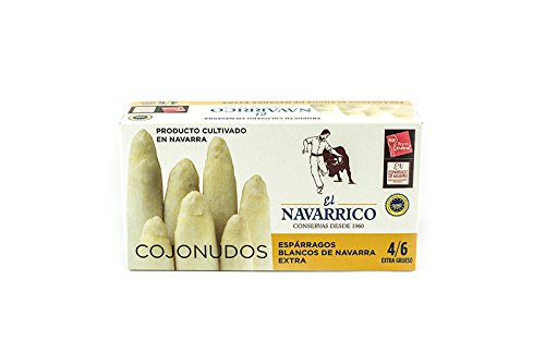 El Navarrico. Extra Thick White Asparagus Spears. 4-6 units per tin.