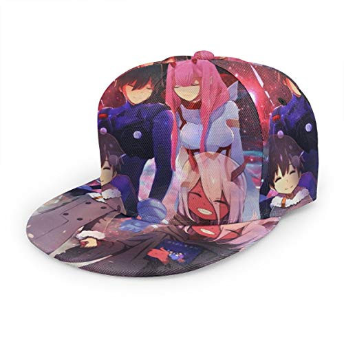 Plon7ucErt Darling in The FRANXX Men Women Anime Snapback Hats  Adjustable Flat Bill Baseball Cap  All Over Print Sublimated Hat
