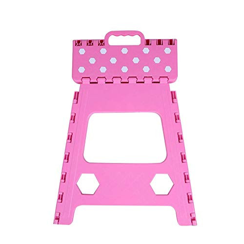 Folding Step Stool  Step Stool Folding Camping Stool  Plastic Folding Stool Portable Folding Step for Kids Camping Outdoor Small Stool Indoor Chair-Pink-