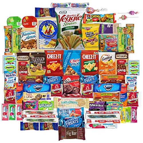 Cookies  Chips  Candy -70 Count- Ultimate Variety Sampler Snacks Box   Care Package for Office  Meetings  Schools  Friends and Family  Military  College  Holiday  Work